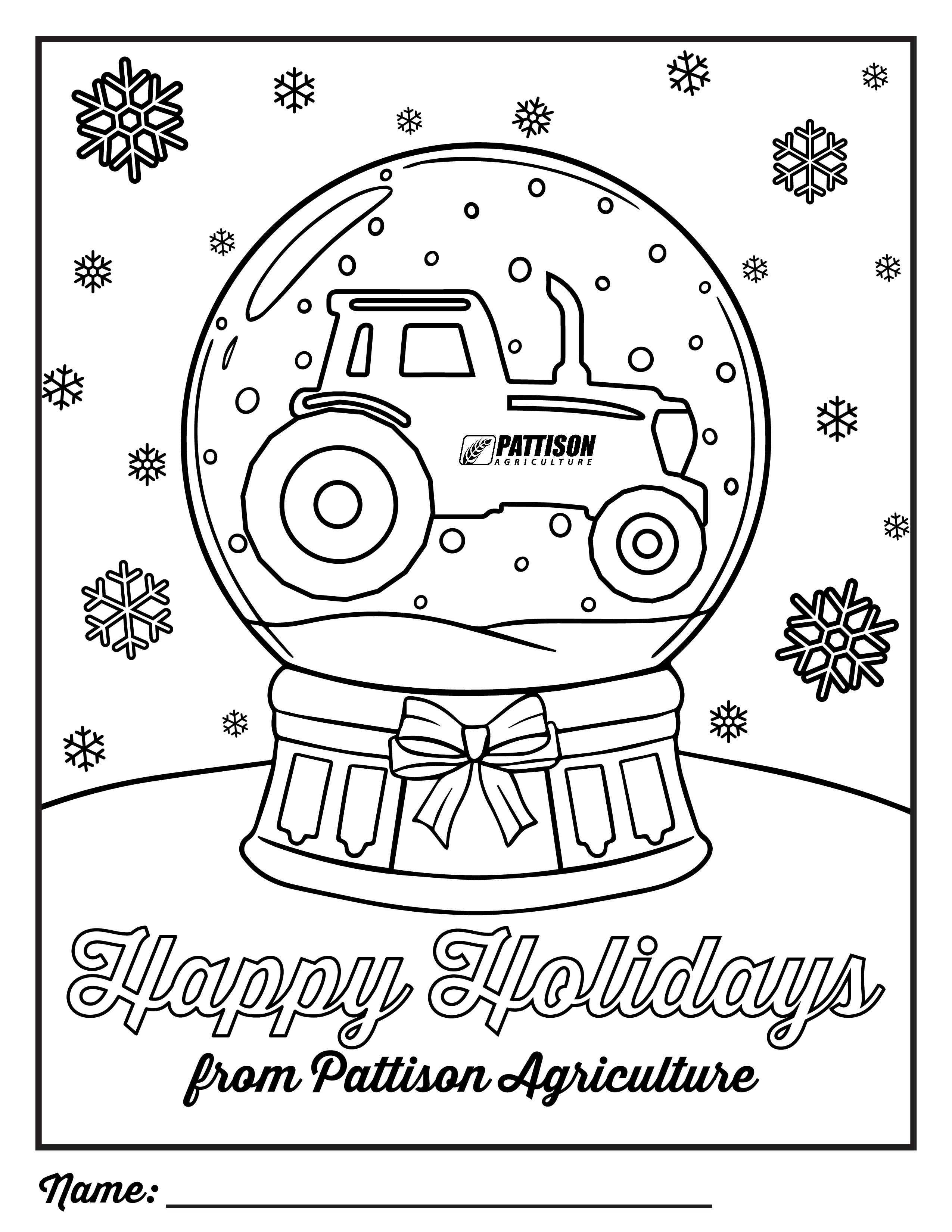 Snow Globe Colouring Page